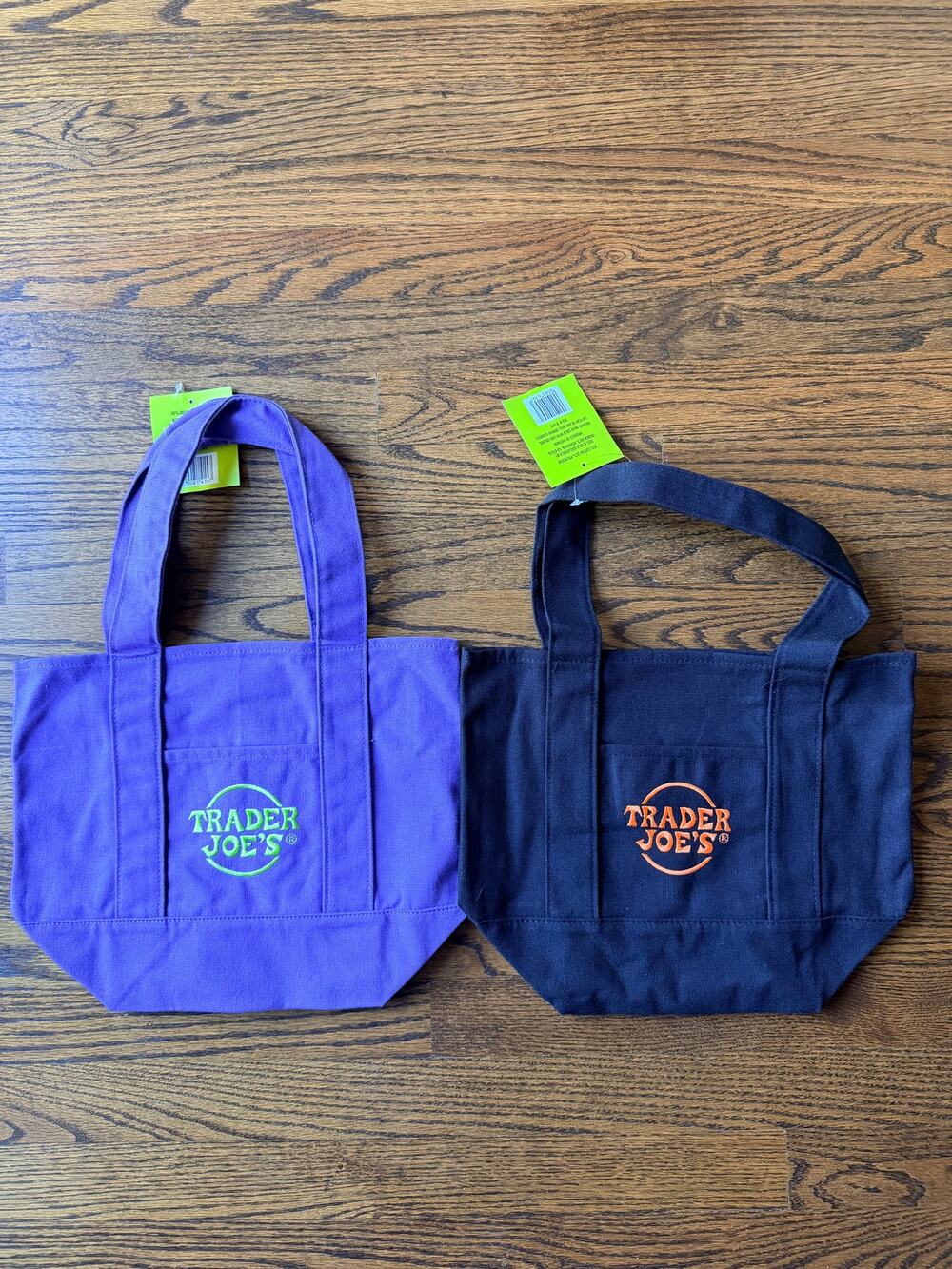 New Trader Joe’s Halloween Trick or Treat Mini Canvas Tote Bags Set of 2